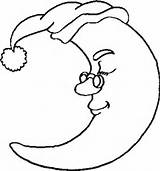 Moon Coloring Nightcap Glasses Drawings Para Dibujos Colorear Imprimir Luna Printable La Pages sketch template