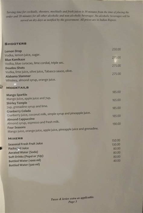 cafe  elanza  elanza hotel menu  price list  richmond town