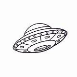 Ufo Space Ship Alien Cartoon Vector Doodle Sketch Illustration Futuristic Drawn Toy Hand sketch template