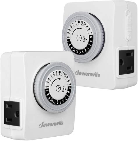 dewenwils  hour programmable outlet timer indoor  prong mechanical light timer