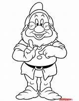 Dwarfs Dwarf Colouring Drawing Sleepy Disneyclips Cute sketch template