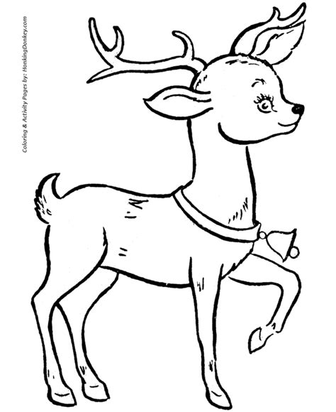 santas reindeer coloring pages cute santas reindeer   bell