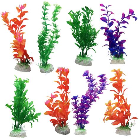 pack aquarium fish tank plastic plants  decoration multiple