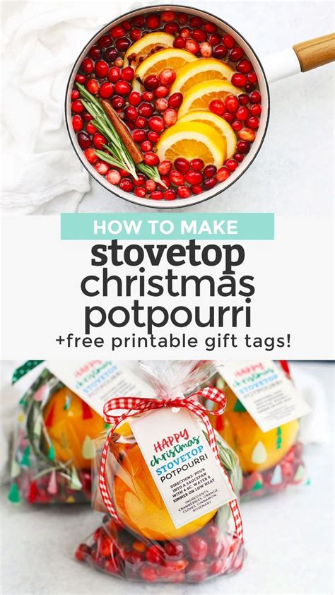 stovetop christmas potpourri  printable gift tags