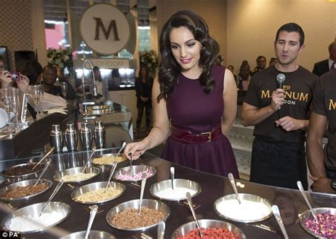 Kelly Brook Shows Off New Raven Hair Colour At Launch Of Magnum London