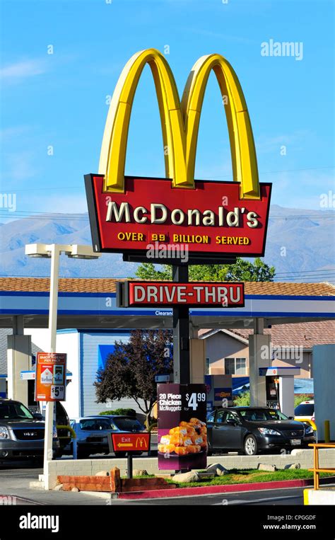 mcdonalds drive  sign bishop california stock photo alamy