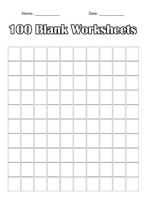 images   worksheet template printable blank  square