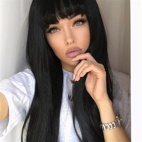 24 Black Lace Front Wigs With Bangs Edw1021