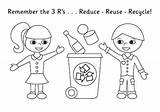 Coloring Recycle Michael Recycling Waste Kids Pages Template Collecting sketch template