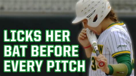 A George Mason Player Licks Her Bat After Every Pitch Still Strikes
