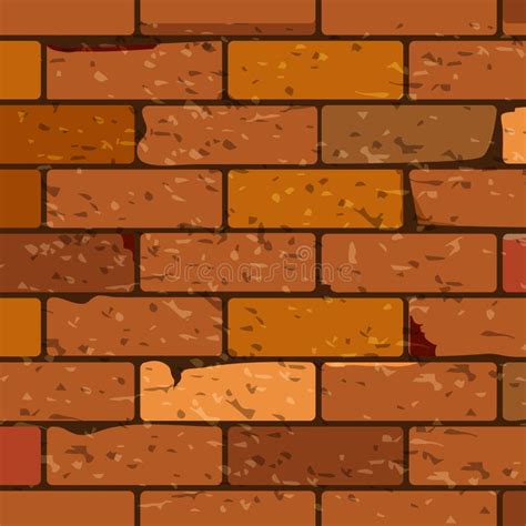 red brick wall seamless stock vector illustration  rough