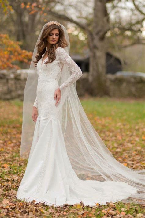 couture wedding dress long sleeve lace bridal gown