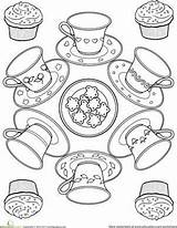 Coloring Tea Pages Party Teacup Cup Printable Cups Worksheet Set Book Mandala Sheets Adult Mandalas Teacups Girls Education Getcolorings Template sketch template