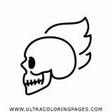 Caveira Flamejante Ultracoloringpages Caveiras Hueso Coloring Cráneo Llameante sketch template