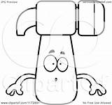 Surprised Mascot Hammer Clipart Cartoon Outlined Coloring Vector Thoman Cory Royalty sketch template