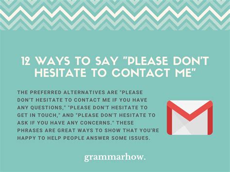 12 Ways To Say Please Dont Hesitate To Contact Me