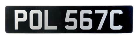silver digits  black acrylic number plates classic plates