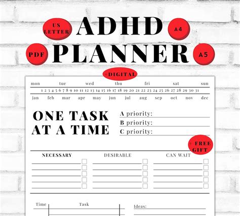 adhd planner printable
