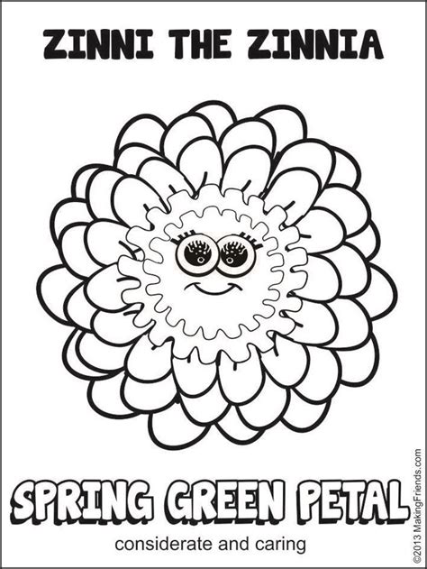 coloring sheet zinni girl scout daisy activities girl scout daisy