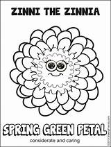 Zinni Petal Petals Scouts Daisies Makingfriends Caring Considerate Zinnia Girlscout Lupe Responsible Coloringhome sketch template