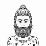 Beard sketch template