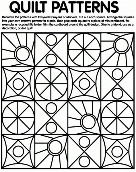 quilt patterns coloring page  printable coloring pages  kids