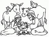 Coloring Jesus Baby Manger Clipart sketch template