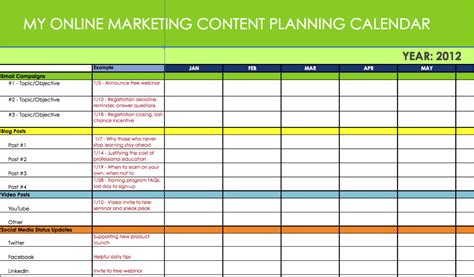 content marketing schedule    create