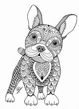 Coloriage Zentangle Animaux Dogs Mandala Coloring Et sketch template