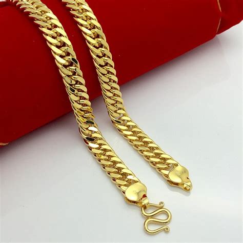 buy  chunky double curb chain yellow gold filled