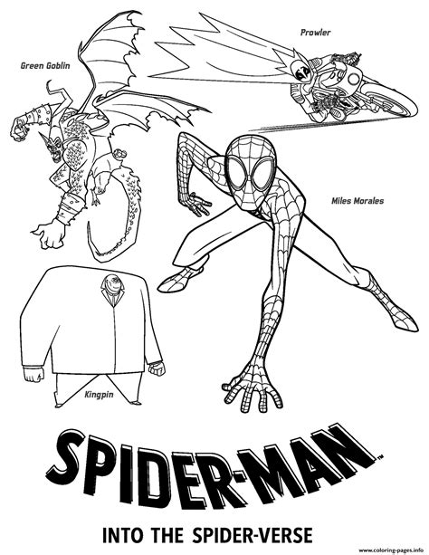 spider man   spider verse villains coloring page printable