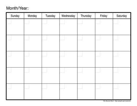 printable calendar template blank calendar template printable vorku