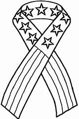 Coloring Pages July Patriotic 4th Ribbon Printable Patriots Flag Cancer Color Awareness American Fourth Grade Clipart Adults Breast Crafts Kids sketch template