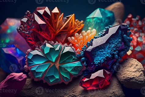 mooi abstract achtergrond met kleurrijk kristallen mysterieus edelstenen mineralen magie