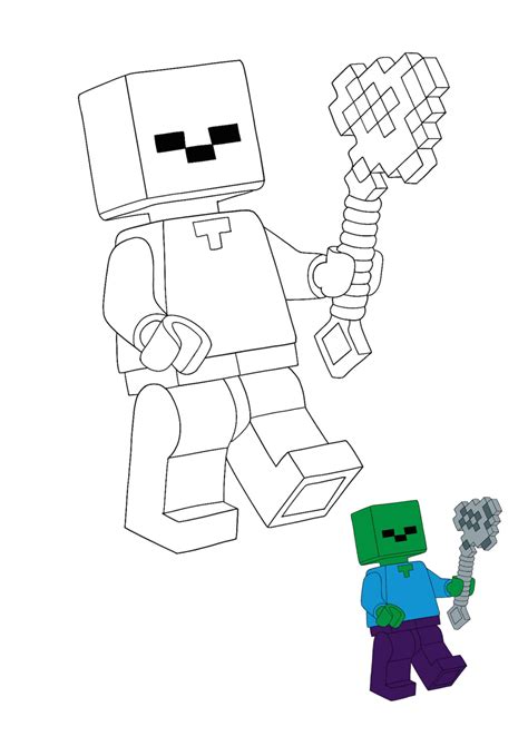minecraft zombie coloring pages
