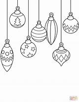 Coloring Ornaments Christmas Pages Printable Drawing sketch template