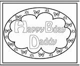 Daddy Birthday Happy Coloring Pages Printable sketch template