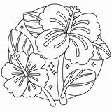 Hibiscus Puerto Rican sketch template