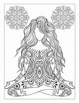 Adults Coloring Yoga Pages Meditation Book Template Sketch Mandalas Human sketch template