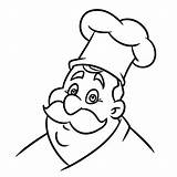Chef Coloring Cartoon Cook Culinary Illustration Character Pages Printable Isolated Portrait Dreamstime Illustrations sketch template