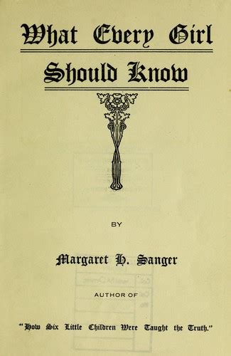 What Every Girl Should Know By Margaret Sanger Open Library