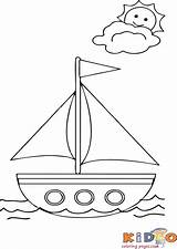Coloring Pages Boat Kids Sail Color Sheets Preschool Summer Boats Print Drawing sketch template