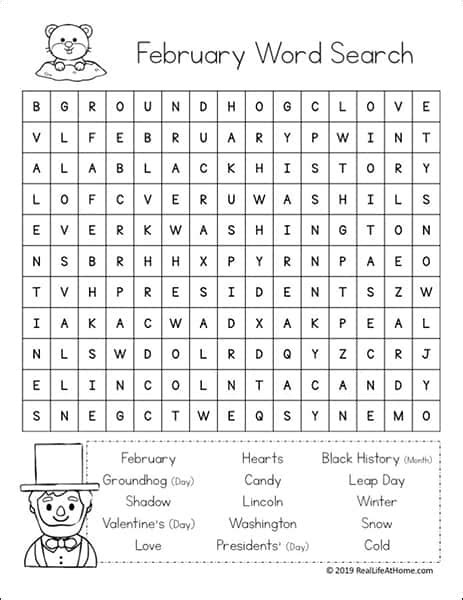 february word search printables  kids   levels  difficulty