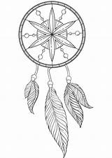 Catcher Dream Coloring Pages Dreamcatcher Drawing Tattoo Moon Printable Simple Easy Owl Indian Template Catchers Native Kids sketch template