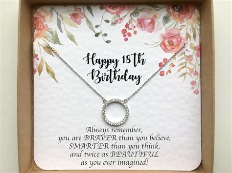 18th Birthday Ts For Girls Necklace Granddaughter 18th Etsy