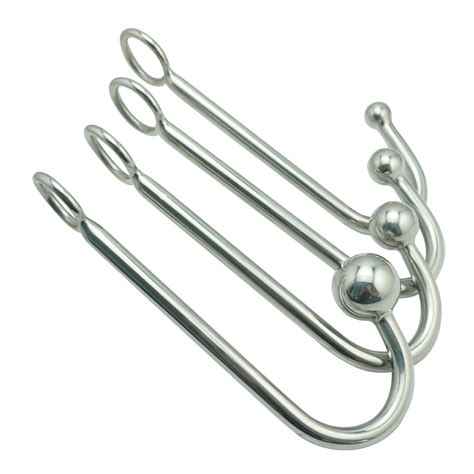 New Stainless Steel Metal Anal Hook With Ball Hole