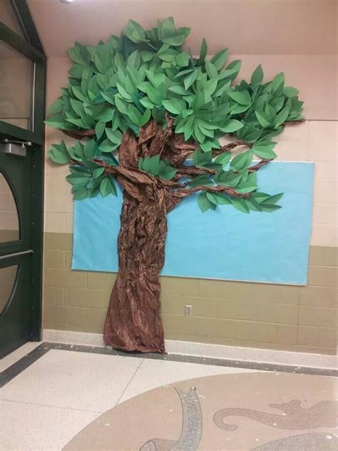 tree     construction paper  brown bulletin paper
