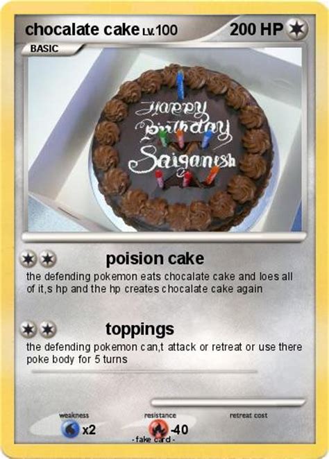 pokemon chocalate cake poision cake  pokemon card