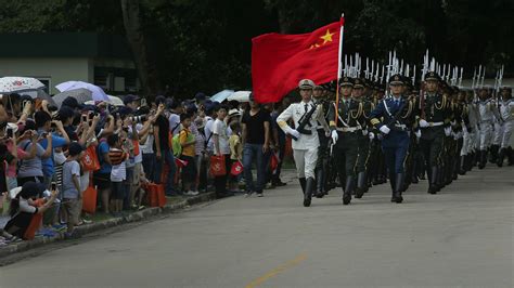 china s army celebrated the hong kong handover with t bags fruit