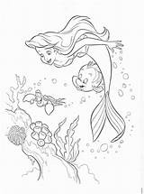 Mermaid Coloring Pages Little Ariel Disney Outline Drawing Princess Printable Kids Arielle Adult Template Print Sheets Clipart Drawings Colouring Para sketch template
